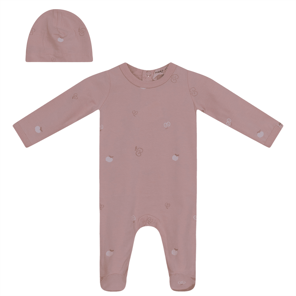 Fragile Neuf 9  Printed footie & hat set