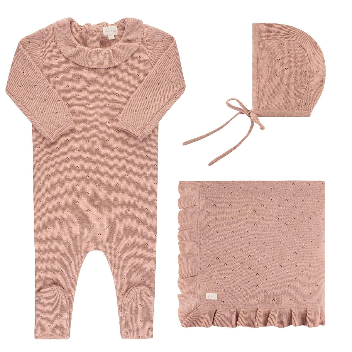 Elys & Co Pointelle Knit Layette Set SS23