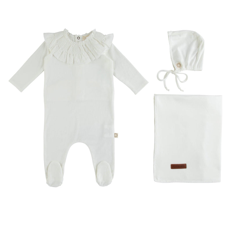 Citrine Floral Smocked Layette Set