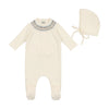 Bee&Dee Cotton Collection With Smocked Embroidery Footie & Bonnet