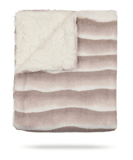 Peluche Taupe Ombre and Nautral-Super Fluff Blanket